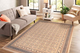 handmade Transitional Kafkaz Beige Lt. Green Hand Knotted RECTANGLE 100% WOOL area rug 8 x 10